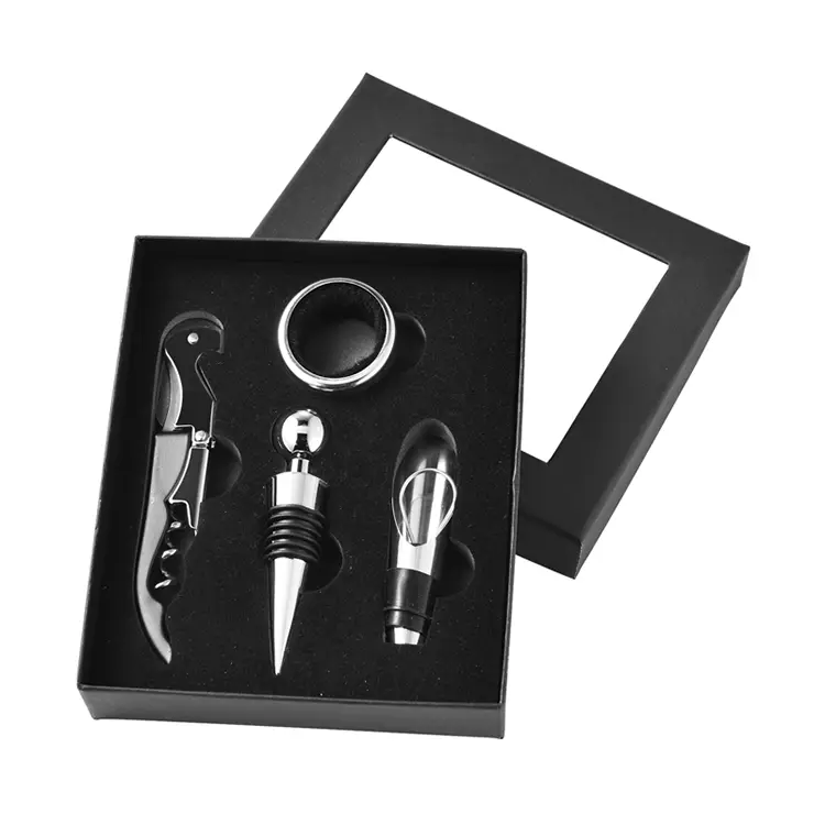 Accesorios de vinos 4pcs juego de vinos de caja de cartón