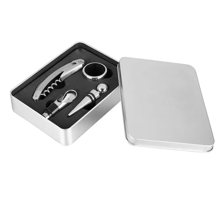 4pcs herramientas de vinos set de vinos de caja de estaño