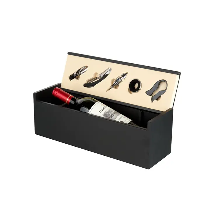 Juego de vino de madera negra