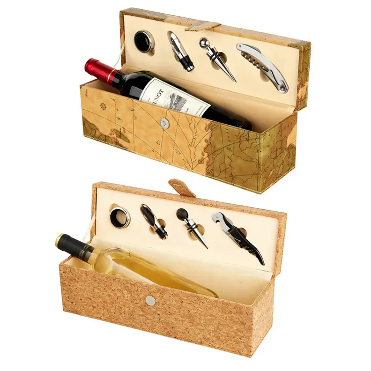 Juego de vinos PU single de corcho