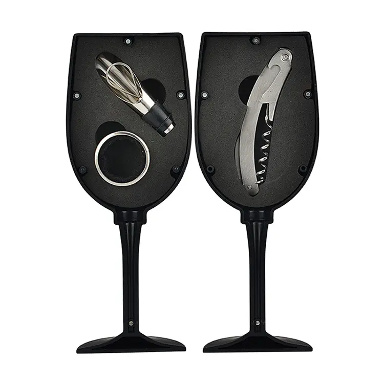 Set de vino de caja de plástico de copa
