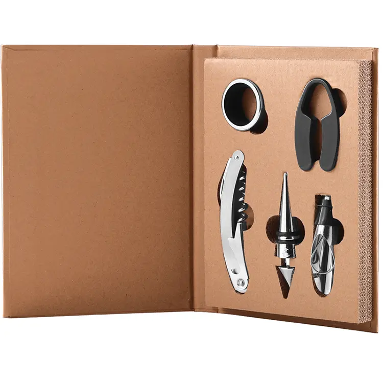 Juego de vino de caja de papel kraft
