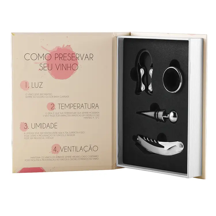 Juego de vino de caja de color ordinaria