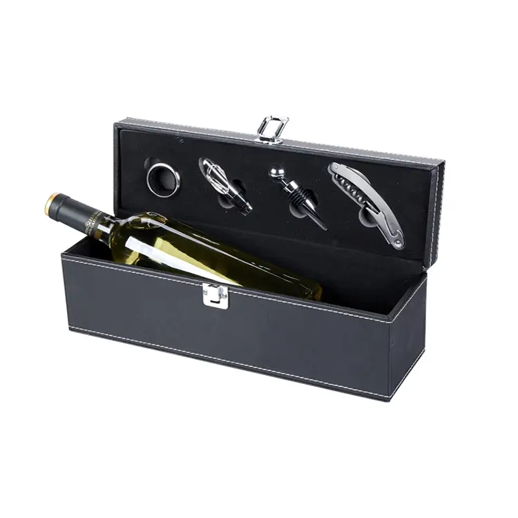 Juego de vinos PU de una sola botella